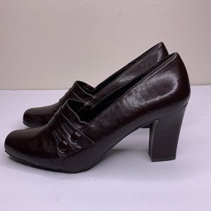 NATURALIZER Heel Dress Shoes RORY Vegan Leather Chunky Heel Dark Academia 8.5M